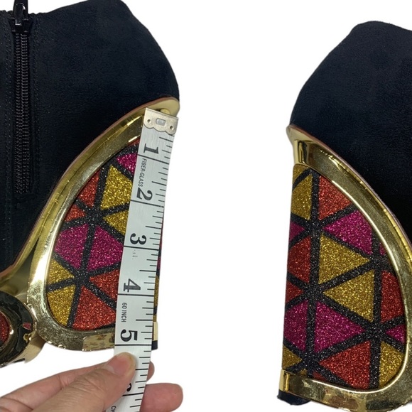 Privileged black platform booties with glitter detail size 8 - Picture 11 of 13